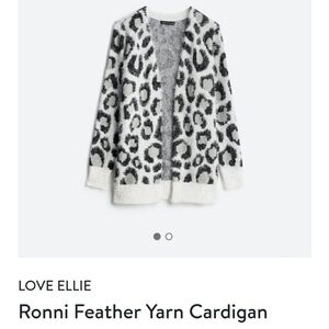 Leopard Printed Love Ellie Feather Yarn Cardigan